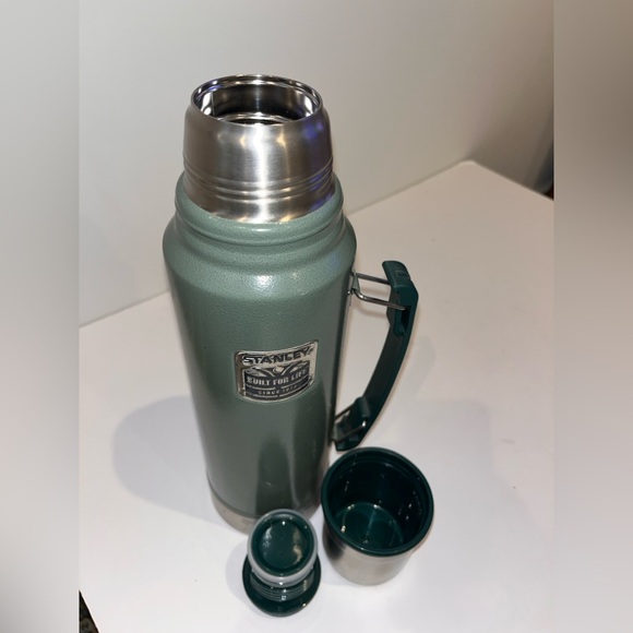 Stanley Thermos Green Steel 1.1 Qt Built For Life Rare Great - Picture 6 of 11